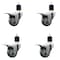 Service Caster 3'' SS Gray Poly Swivel 1-7/8'' Expanding Stem Caster Set Total Lock Brake, 4PK SCC-SSEXTTL20S314-PPUB-178-4 - alternate 1